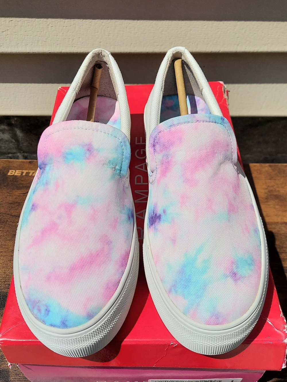 Rampage Korie Pastel Tie Die Platform Slip-On Sneakers Women's Size 6 Y2K Preppy - Picture 6 of 12
